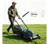 Tondeuse À Gazon Électrique-Moteur 160Cc,Largeur De Coupe De 12,6",Tondeuse Poussée Avec 3 Réglages De Hauteur De Coupe,Facile À Soulever,Idéale Pour Les Jardins De Petite À Moyenne Taille 15M