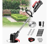 Tondeuse à gazon électrique - Outil de tonte portable sans fil pour le jardin et l'agriculture, désherbeur et brosse à gazon 24 V/4,0 Ah