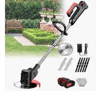 Tondeuse à gazon électrique - Outil de tonte portable sans fil pour le jardin et l'agriculture, désherbeur et brosse à gazon 24 V/4,0 Ah