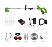 Tondeuse à gazon électrique pliante 21V 1800W tondeuse potable sans fil outils de coupe d'élagage jardin avec batterie 2PC amp; roues(Green 1Battery)