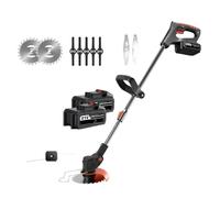 Tondeuse À Gazon Électrique Portative sans Fil 500 W, Puissante, Coupe-Herbe Évolutive, Désherbeur, Outil for Batterie 18 V Léger Bonne Puissance(with 2XBattery)