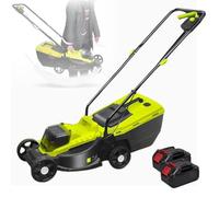 Tondeuse à gazon électrique sans balais 40 V, automotrice sans fil avec largeur de coupe de 33 cm, 3 hauteurs de coupe, collecteur d'herbe de 30 L, comprend 2 batteries pour jardin et cour