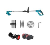 Tondeuse À Gazon Électrique sans Fil 1500 W 12000 TR/Min, Débroussailleuse Portative Pliable Et Réglable, Outil De Jardinage for Batterie 18-21 V Taille Efficace(Blue 2 Battery)