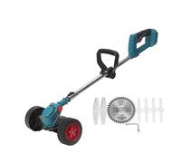 Tondeuse à gazon électrique sans fil 450W tondeuse mauvaises herbes longueur de brosse coupe réglable outils jardin(With bilateral wheel)