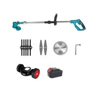 Tondeuse À Gazon Électrique sans Fil avec Batterie, Coupe-Herbe Pliable, Outil De Jardinage for 18 V Léger Bonne Puissance(Blue,1 Battery)