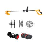 Tondeuse À Gazon Électrique sans Fil avec Batterie, Coupe-Herbe Pliable, Outil De Jardinage for 18 V Léger Bonne Puissance(Yellow,2 Batteries)