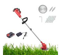 Tondeuse à gazon électrique sans fil avec fonction mulching, corps pliable, batterie et chargeur inclus, kit de tondeuse à gazon à poussée manuelle avec 6 hauteurs de coupe