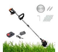 Tondeuse à gazon électrique sans fil avec fonction mulching, corps pliable, batterie et chargeur inclus, kit de tondeuse à gazon à poussée manuelle avec 6 hauteurs de coupe