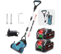 Tondeuse à gazon électrique sans fil, Coupe gazon à roues, Manche télescopique - ONEVAN - 2X 3AH Batteries