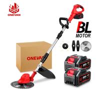 Tondeuse à gazon électrique sans fil ONEVAN Brushless 10 pouces 36000 tr/min, coupe-herbe sans fil, longueur réglable, outil de jardin pour batterie Makita 18V 2 Battery Set
