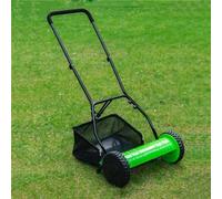 Tondeuse à gazon manuelle à 5 lames avec récupérateur d'herbe, balai de jardin réglable en hauteur pour l'entretien de la pelouse et de la cour