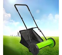 Tondeuse à gazon manuelle avec grand sac de collecte et lames en acier durable, hauteur de coupe réglable pour un entretien soigné et efficace de la pelouse, pas besoin d'électricité