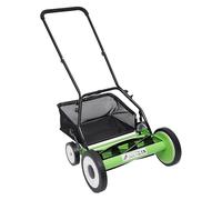Tondeuse à gazon manuelle avec récupérateur d'herbe 40,6 cm 5 lames sans fil, 9 positions réglables en hauteur, tondeuse à gazon
