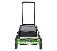 Tondeuse à gazon manuelle sans fil, 40 cm, système de coupe à 5 lames, largeur de coupe de 40 cm, hauteur de coupe réglable sur 9 positions, récupérateur d'herbe inclus