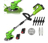 Tondeuse à Gazon sans Balais 21 V Alimentée par Batterie, Portable avec Hauteur De Coupe Réglable, Largeur De Coupe De 30 Cm, Équipée De Lames Métalliques. (Deux véhicules électriques et Un Chargeur)