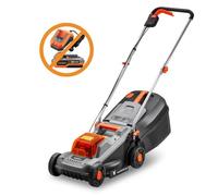 Fuxtec Tondeuse à Gazon sans Fil 20 V FX-E1RM20-ECO, livrée sans Batterie ni Chargeur, pour Jardins Petits à Moyens, Largeur de Coupe 30 cm, bac 30L, Hauteur de Coupe 30-70 mm