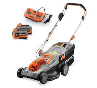 FUXTEC Tondeuse à Gazon sans Fil 40V (2x20V) E2RM37 Set Batteries et Chargeur - Largeur De Coupe 37cm, Hauteur De Coupe Variable, Tondeuse à Gazon Batterie, sans Fil