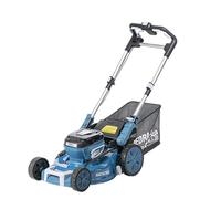 Tondeuse à Gazon sans Fil Dedra 2800-3200 TR/Min, Largeur de Coupe 46 cm, Lame en V, Hauteur de Coupe 30-75 mm, 8 Positions, Moteur sans balais, Fonctionnement Silencieux, Panier collecteur de 65 l