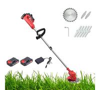 Tondeuse à gazon sans fil, tondeuse à gazon électrique, fonction mulching, corps pliable, batterie et chargeur inclus, tondeuse à gazon poussée manuelle, kit de tondeuse à gazon à 6 hauteurs de coupe