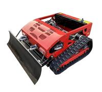 Tondeuse à gazon sur chenilles avec pelle à neige, tondeuse à gazon robot hybride essence-électrique, tondeuse de 55 cm télécommandée, capacité d'inclinaison de 45°, plateau de coupe réglable,