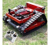 Tondeuse à gazon télécommandée 7,5 CV, essence 4 temps, conception chenille, désherbage rapide, support de pente à 45°, largeur de tonte 550 mm, hauteur réglable 10-180 mm