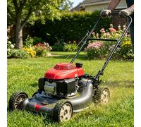 Tondeuse À Gazon Thermique 19/21",Largeur De Coupe 46/51Cm,Châssis En Alliage D'aluminium,Réglage Sur 7 Hauteurs,Moteur 4 Temps De 160cc,3200Tr/Min,Avec Bac De Ramassage,Pour Cour Et Jardin 19in