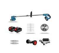 Tondeuse à gazon, Tondeuse à gazon électrique portative sans fil 1800W coupe d'élagage de jardin réglable avec 2 batteries Lithium 8 accessoires(With 2 Battery Set)