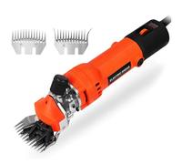 Tondeuse à moutons électrique professionnelle 1000 W, 6 vitesses, 2 lames à 13 dents, 110 V/220 V, avec clé, brosses de rechange et boîte de rangement.,Orange