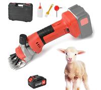 Tondeuse à Moutons Sans Fil, Tondeuse électrique à Laine De 1300 W Avec Réglage De 6 Vitesses Et Lame à 13 Dents, Tondeuse Pour Moutons Avec Réglage De L'espacement Des Lames Pour Tondr Red 1 battery