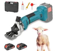Tondeuse à Moutons Sans Fil, Tondeuse électrique à Laine De 1300 W Avec Réglage De 6 Vitesses Et Lame à 13 Dents, Tondeuse Pour Moutons Avec Réglage De L'espacement Des Lames Pour T Green 2 batteries
