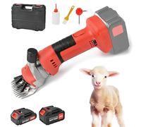 Tondeuse à Moutons Sans Fil, Tondeuse électrique à Laine De 1300 W Avec Réglage De 6 Vitesses Et Lame à 13 Dents, Tondeuse Pour Moutons Avec Réglage De L'espacement Des Lames Pour Ton Red 2 batteries