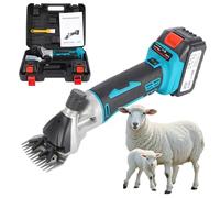 Tondeuse à moutons sans fil Tondeuses électriques, 850W 6 vitesses Tondeuses professionnelles pour animaux avec boîte à outils et 2 batteries, ciseaux électriques 2300 tr/min