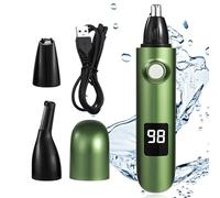 Tondeuse à nez 3 en 1 rechargeable USB avec écran LED pour poils du nez, sourcils et visage