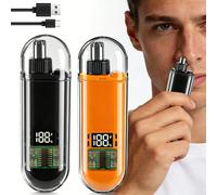 Tondeuse à nez et oreilles rechargeable par USB pour hommes - Petite, portable, design avec affichage numérique, convient pour la maison ou les déplacements professionnels. Capacité de la batterie 220