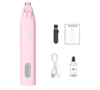 Tondeuse à pattes de chien avec lumière LED, kit de toilettage pour chien à faible bruit, tondeuse sans fil pour chiens, chats, pattes, yeux, oreilles, visage - Rose