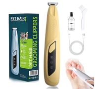 Tondeuse à pattes de chien avec lumière LED, kit de toilettage pour chien et tondeuse de précision pour animaux de compagnie, tondeuse électrique de sécurité, lame large de 18 mm, faible bruit de 35