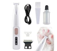Tondeuse à pattes | Tondeuse pour pattes d'animaux de compagnie avec lumière LED | Kit de toilettage pour chiens à faible bruit | Tondeuse électrique pour pattes de chien | Mini tondeuse électrique
