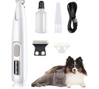 Tondeuse à poils d'animaux avec lumière LED, tondeuse à faible bruit, sans fil, étanche, Rechargeable for chiens et chats(A)