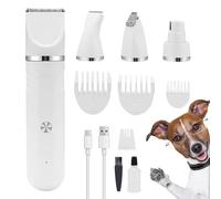 Tondeuse à poils de chien - Kit de toilettage 4 en 1 pour chiens - Rechargeable professionnel réglable outil ciseaux pour intérieur maison chiot