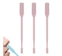Tondeuse à Poils De Nez 3 PièCes, Double Tondeuse, Manuelle, Rotative, Souple Et Durable, Portable, RéDuit Les Irritations Et La Douleur, Unisexe (Rose)