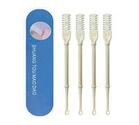 Tondeuse à poils de nez à double tête, 4 pièces 2 en 1 pour épilation manuelle du nez et des oreilles, rotation à 360°, essentiels de voyage pour homme et femme, kit de toilettage personnel (jaune