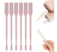 Tondeuse à poils de nez double face unisexe 2025, épilateur de poils de nez rotatif manuel à 360°, pour une utilisation quotidienne à la maison et en voyage(Pink,6 Pcs)