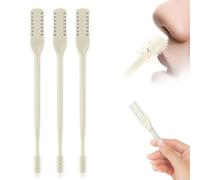 Tondeuse à poils de nez double face unisexe 2025, épilateur de poils de nez rotatif manuel à 360°, pour une utilisation quotidienne à la maison et en voyage(Beige,3 Pcs)
