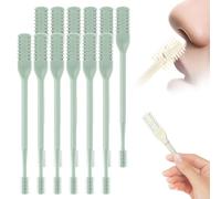 Tondeuse à poils de nez double face unisexe 2025, épilateur de poils de nez rotatif manuel à 360°, pour une utilisation quotidienne à la maison et en voyage(Green,12 Pcs)