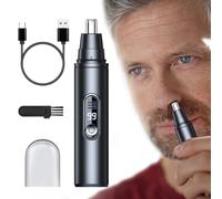 Tondeuse À Poils De Nez Pour Hommes - Rechargeable USB Épilateur Nez | Affichage Numérique Appareil Lavable Format Poche Pour Toilette Routine Matinale Voyage Camping Dortoir