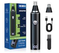 Tondeuse à poils d'oreille et de nez pour homme, 2025 professionnelle indolore rechargeable par USB, outil de précision 13 000 tr/min avec moteur puissant et lames à double bord, étanchéité IPX7