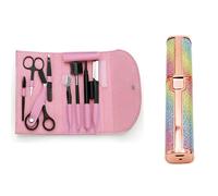 Tondeuse à sourcils électrique, 1 ensemble, maquillage du visage, épilateur, 8 pièces, ciseaux, Kit peigne