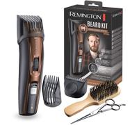 Remington Kit tondeuse barbe (in rosse XL + ciseaux) Beard Kit (3 sabots ajustables 0,5-35 mm, lames en titanium auto-affûtées, tondeuse de précision rétractable, sans fil 90min) tondeuse MB4046