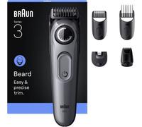 Braun BeardTrimmer 3 BT3560 tondeuse à barbe Batterie 40 2 cm Noir, Gris