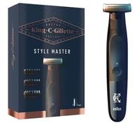 Tondeuse Barbe Homme King C Gillette Style Master - Lames en Metal 4D - 3 Sabots - 6 Mois de Rasage